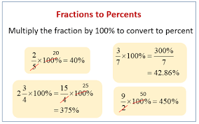 3/5 = 60% check out our fraction to percentage calculator. Fraction To Percent Examples Solutions Videos