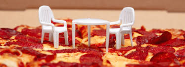 That Plastic Pizza Table Now Has Its Own Tiny Takeout Patio Chairs Patio Chairs Patio Set Pizza