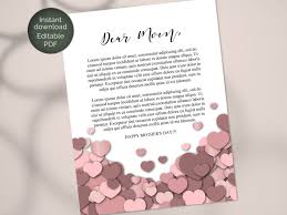 Birthday Letter To Mom In Spanish Mother S Day Letter Template Gift For Mom Diy Mothers Etsy Mother S Day Diy Gifts For Mom Letter Templates