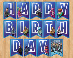 Fortnite Birthday Banner Fortnite Flag Pennant Party Badge Etsy Feste Di Compleanno Festa Di Compleanno Auguri Di Compleanno