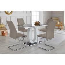 17 Stories Griffith Dining Set With 4 Chairs Wayfair Co Uk Glass Dining Table Set Grey Dining Tables Dining Table Black