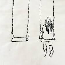 Girl On Swing Stitch Drawing Drawings Girl Drawing