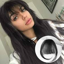 Jet black, natural black, dark brown. Clip In Bangs Real Human Hair Wispy Bangs Fringe With Temples For Women Clip On Air Bangs Hairpiece Natural Flat Neat Bangs Hair Clip Buy At A Low Prices On Joom E Commerce Platform