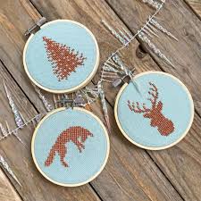 Free cross stitch patterns by ems design. Winter Ornament Trio Cross Stitch Pattern