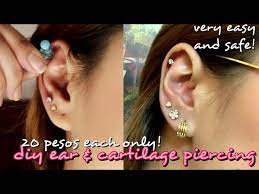 ☊ most and least painful types of ear piercings ☊ aftercare tips and videos. Diy Ear Cartilage Piercing Using A 20 Pesos Disposable Ear Gun Safe Ba Philippines Erika Lim Youtube