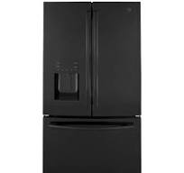 GE Standard-Depth 25.6-cu ft 3 -Door 36-in Wide French Door Refrigerator  with Ice Maker with Water and Ice Dispenser ( Black ) ENERGY STAR Certified
