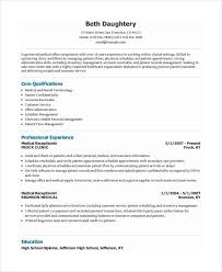 Free Resume Template Receptionist Freeresumetemplates Receptionist Resume Template Medical Resume Template Job Resume Samples Medical Resume
