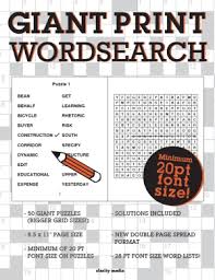 Large print circle word puzzles. Giant Print Wordsearch Puzzle Book