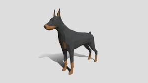 ArtStation - Low Poly Cartoon Doberman