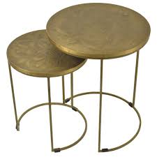 Round, nesting tables coffee, console, sofa & end tables : Lifestyle Traders 2 Piece Brass Round Nesting Side Table Set Reviews Temple Webster