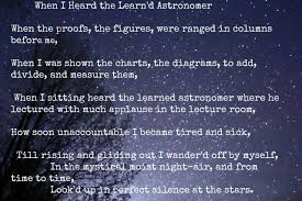 Walt Whitman When I Heard The Learn D Astronomer Poems Whitman Poems Walt Whitman Poems