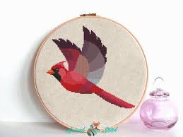 Free Cross Stitch Pattern Cardinal Bird Modern Cross Stitch Pattern Bird Geometric Red Cardinal Etsy Cross Stitch Patterns Modern Cross Stitch Patterns Stitch Patterns