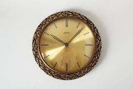 Wall clocks └ clocks └ home décor └ home & garden all categories antiques art automotive baby books business & industrial cameras & photo cell phones & accessories clothing, shoes & accessories coins & paper money collectibles computers/tablets & networking consumer. Vintage Wall Clock West Germany Atlanta Exclusiv Clock Brutalist Kitchen Clock 60s Starburst Clock Golden Clock Brass Black Round Clock Wall Clock Vintage Wall Clock