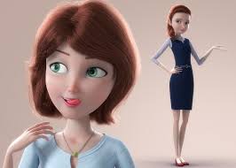 Cartoon Woman Rigged 3d Model 3d Model Character Anime Art Girl Family Cartoon