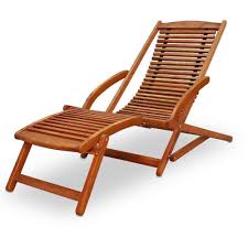 Wooden Garden Lounger Chair Patio Deck Foldable Furniture Recliner Seat Wood Big