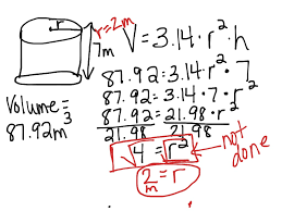 Volume Of A Cylinder Working Backwards Math Showme