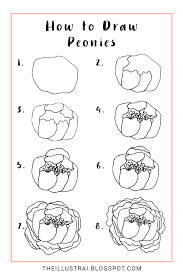 The Illustrai How To Draw Peonies Peony Drawing Flower Drawing Tutorials Flower Drawing