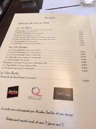 La Carte Picture Of Le Cafe Victor Hugo Valence Tripadvisor