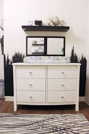 Original drawn in ink and collaged with my own created. Repurposed Dresser Provides Changing Table In Black And White Nursery Hgtv