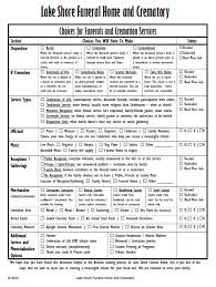 Using worksheets suggests facilitating students to manage to answer questions about topics they have learned. Lake Shore Funeral Home Choices Worksheet Lake Shore Funeral Home Cremation Services Waco Texas