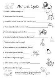 Find answers to these and other commonly asked questions about animals. Animal Quiz Esl Worksheet By Julianne