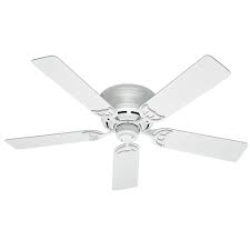 Hunter Low Profile Iii 52 In White Indoor Ceiling Fan 53069 The Home Depot Ceiling Fan White Ceiling Fan Flush Mount Ceiling Fan