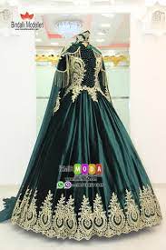 Pelerinli Tesettur Kaftan T3506 Yesil The Dress Elbise Dugun Beyaz Dugun Elbiseleri