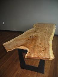 Reclaimed Live Edge Siberian Elm Slab Table Solid Wood Furniture Hardwood Wood
