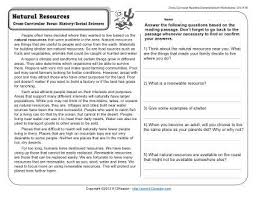 Check spelling or type a new query. Natural Resources 4th Grade Reading Comprehension Worksheet