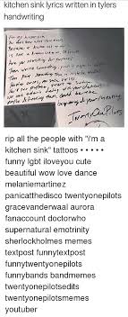 kitchen sink lyrics written in tylers