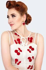 Fanny Ann Cherry Embroidery Dress by Voodoo Vixen