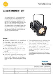Manufacturer tagged keywords & phrases. Fillable Online Acclaim Fresnel 6 60 Strand Lighting Fax Email Print Pdffiller