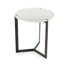 Black And White Marble End Table 