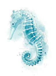 Seahorse By Foxtalestudio Seahorse Art Sea Life Art Seahorse Painting