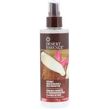 Desert Essence جوز الهند واقي ضد تجعد الشعر ولحمايته من الحرارة 8 5 أوقية سائلة 237 مليلتر In 2020 Coconut Hair Desert Essence Heat Protector