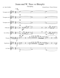 |:g f# |em f#:| 4x strophe 1: Joana Und W Nuss Vo Buempliz Partitur Sheet Music For Trumpet In B Flat Trombone Tuba Euphonium More Instruments Brass Ensemble Musescore Com