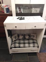 Pet Bed End Table Nightstand This One Even Has Drawers And Lighting Diy Pet Bed Diy Dog Bed Diy Dog Stuff
