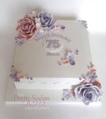 Birthday Cake For Mother Square Pretty 75th Birthday Cake Seventyfifth Birthdaycakes Lilac Blush Vintage Sugarroses Bloss 70th Birthday Cake 75 Birthday Cake Birthday Cake With Flowers