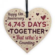 Get it as soon as wed, jun 9. Handmade Wood Heart Gift To Celebrate 13th Wedding Anniversary