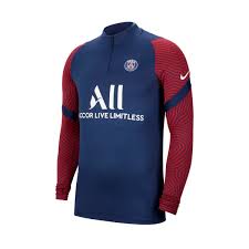 Soccer training with official coaches from the psg. Sweatshirt Nike Paris Saint Germain Dri Fit Strike Dril Top 2020 2021 Midnight Navy White Futbol Emotion