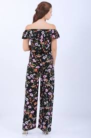 Tulum Cicek Desen Kayik Yaka Siyah Tulum Magaza Kadin Muhafazakar Kiz Marjinal Genc Dikis Hamile Salas Rahat Kombin Moda Siyah Tulum Moda Siyah