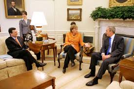 Angela dorothea merkel is a german politician serving as chancellor of germany since 2005. Photo President Bush Meets With German Chancellor And Eu President Merkel And European Commission President Barroso