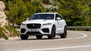 What will be your next ride? 2019 Jaguar F Pace Svr Color Fuji White Front Three Quarter Caricos