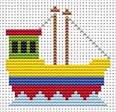 No backstitch or fractional stitches • st… Fat Cat Cross Stitch Kit Sew Simple Fishing Boat Kit Ideal For Children