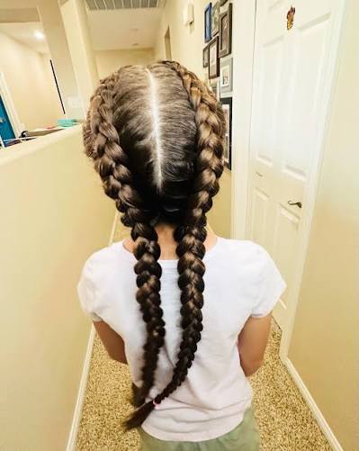 Simple double Dutch braids for a style that lasts a couple days in summer  vacay mode ☀️ #braids #braiding #braidstyles #doubledutch #braidedpigtails  #pigtailbraids #dutchbraids #summerstyle #longhairstyle #hairstylesforgirls  #kidshairstyles #trenzas ...