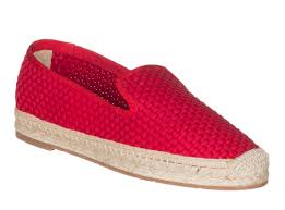 Moncler Womens Red Woven Josette Espadrille Flats Shoes