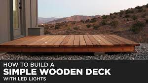 If you are planning on building a raised deck, as shown in figure 1, it is important to determine the quantity, positioning and size of the deck support columns that will support the load of the deck, the dead load, and the load which is created by the things that will go on the deck, including you and your guests which is the live load. Building A Simple Wood Deck With Led Lights Youtube