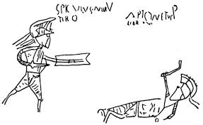 Graffiti Gladiator Scene Gladiatoren