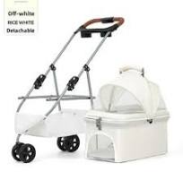 3-in-1 Large Dog Strollers 3-Wheel Premium Foldable Pet Stroller  w/Detachable Carrier for Cats/Dogs