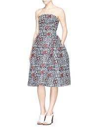 You'll find lots of fun patterns . Mary Katrantzou Alphabet Grid Lace Lily Strapless Dress Women Lane Crawford
